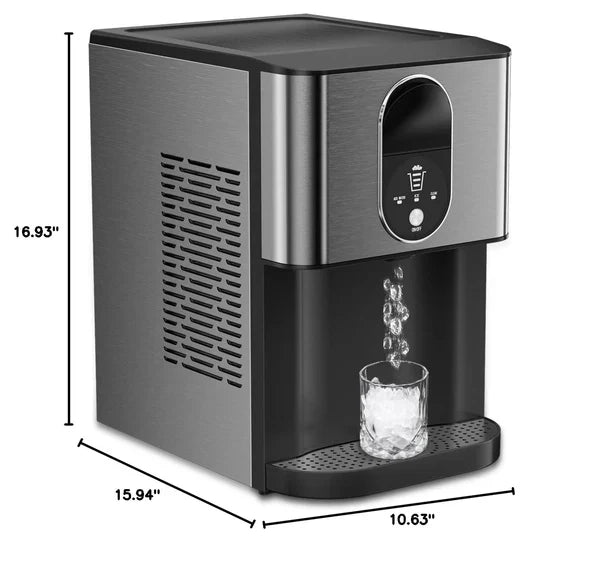 Oferta Aniversario: Máquina de Hielo Nugget Kndko - Hielo Tipo Pellet 11kg/24H, Autolimpieza, Dispensador Automático para Bares y Hogar