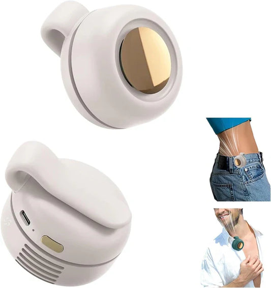 Ventilador Portátil de Clip Sin Aspas – 3 Velocidades, Recargable USB-C, Rotación 360°, Silencioso