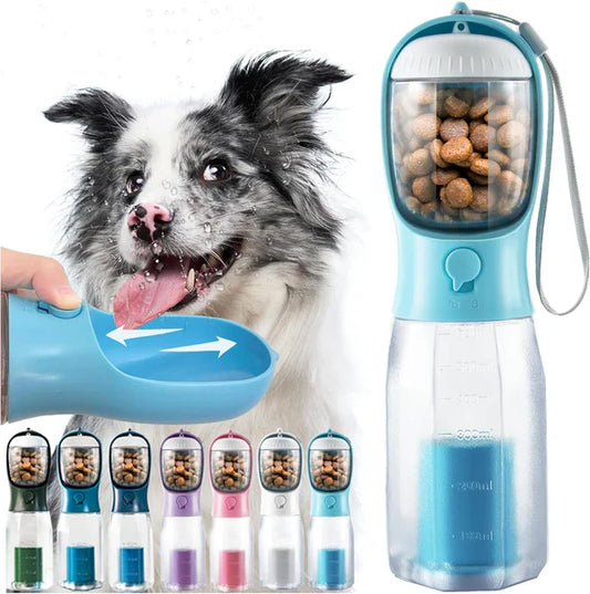 Dispensador Portátil para Perros 3 en 1 — Agua, Snacks y Bolsas para Paseos