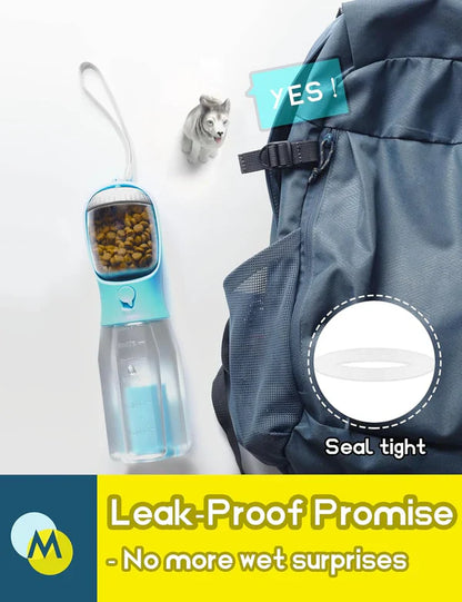 Dispensador Portátil para Perros 3 en 1 — Agua, Snacks y Bolsas para Paseos
