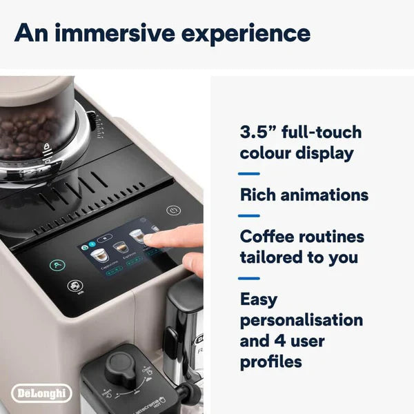 Oferta de Aniversario: De'Longhi Rivelia EXAM440.55.BG - Cafetera Automática con LatteCrema Hot, Sistema Bean Switch, Pantalla Táctil 3.5", 19 Bares
