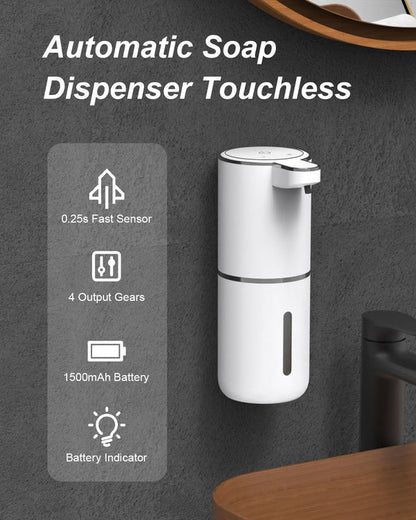 Oferta de Aniversario: Dispensador Automático de Jabón en Espuma Sin Contacto, 380ml, 4 Niveles Ajustables, Carga USB-C, IPX5