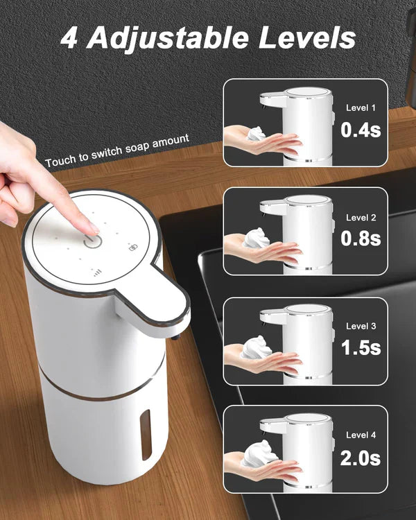 Oferta de Aniversario: Dispensador Automático de Jabón en Espuma Sin Contacto, 380ml, 4 Niveles Ajustables, Carga USB-C, IPX5