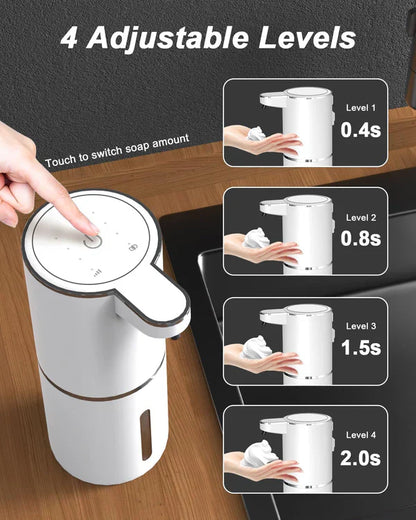 Oferta de Aniversario: Dispensador Automático de Jabón en Espuma Sin Contacto, 380ml, 4 Niveles Ajustables, Carga USB-C, IPX5
